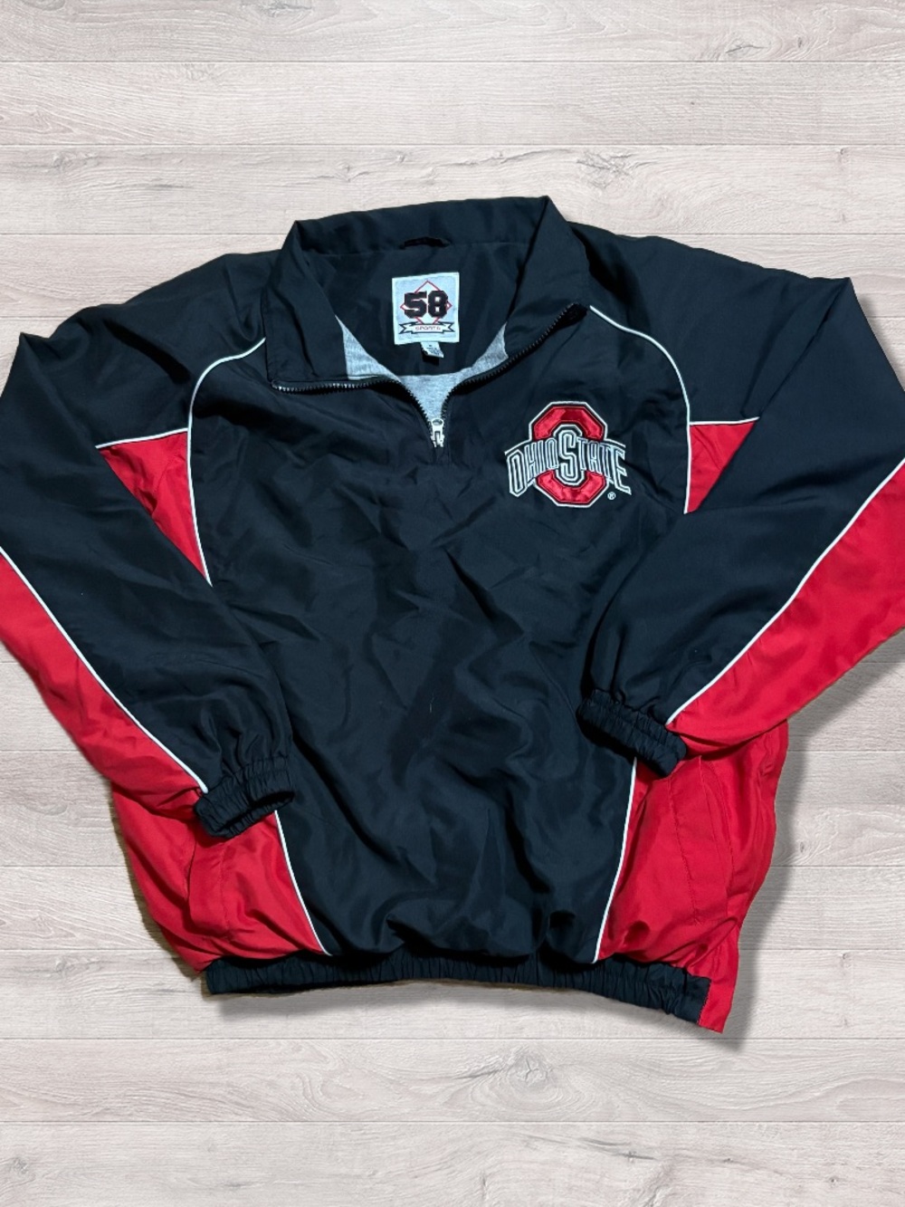 Vintage 58 Sports Ohio State Buckeyes Pullover Lined Heavyweight Windbreaker M